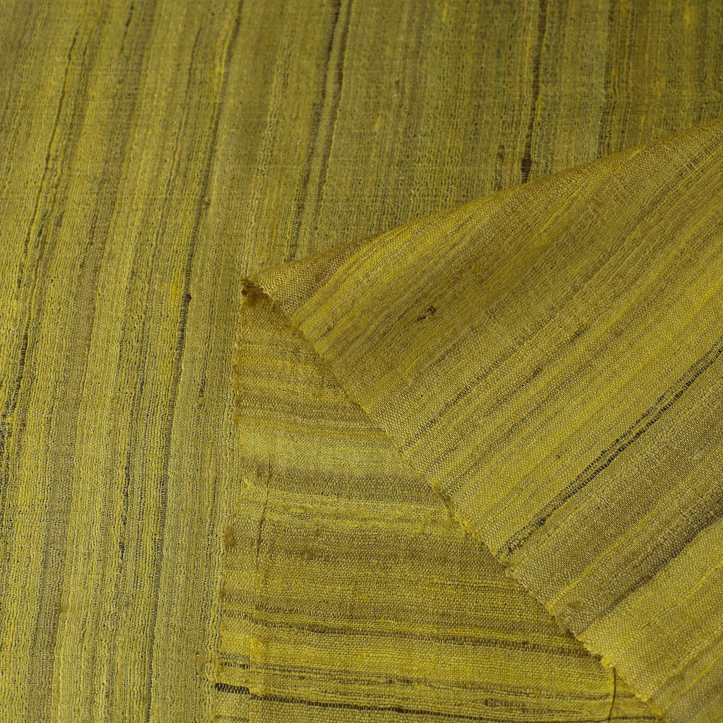 Yellow Vidarbha Pure Tussar x Ghicha Silk Handloom Fabric