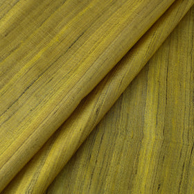 Yellow Vidarbha Pure Tussar x Ghicha Silk Handloom Fabric
