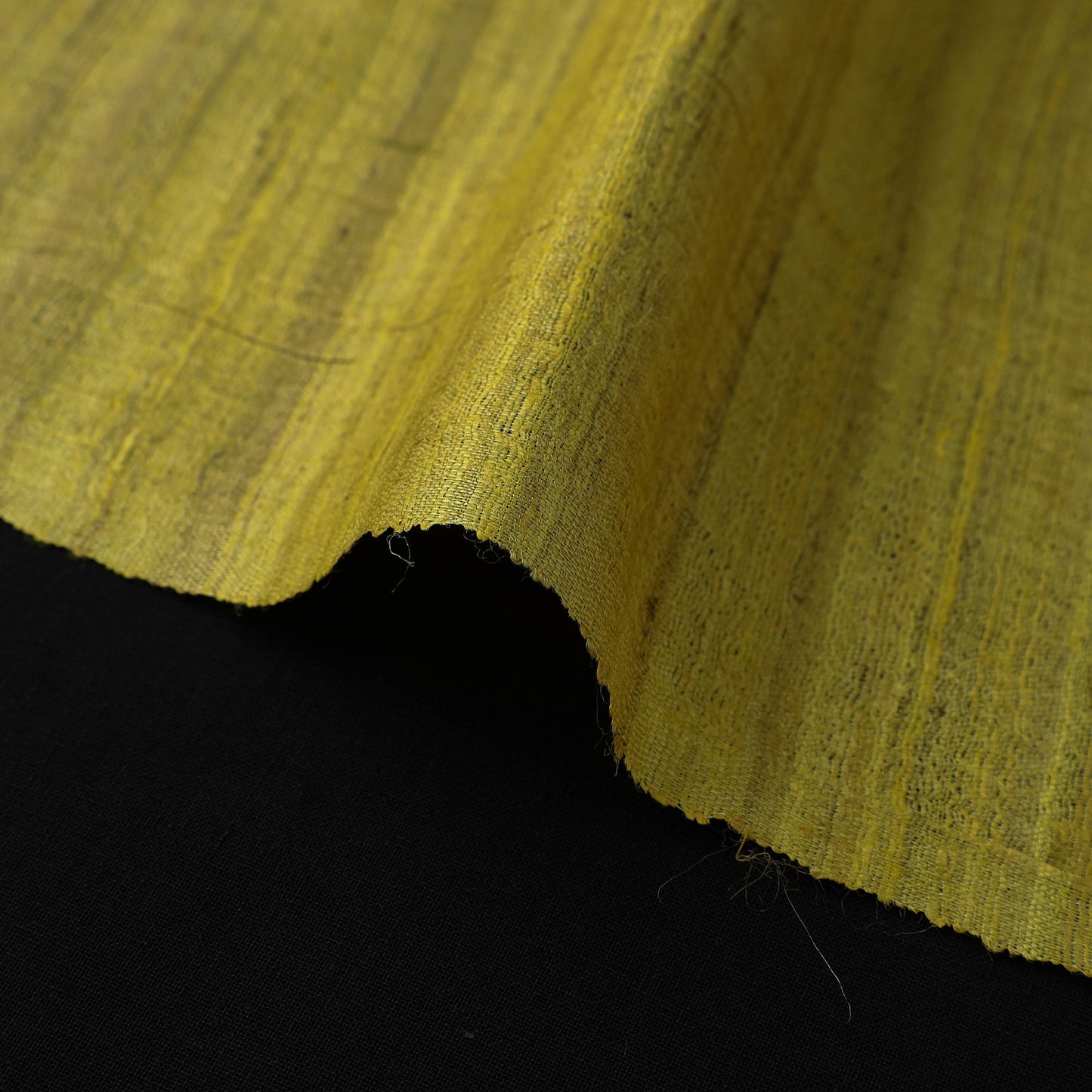 Yellow Vidarbha Pure Tussar x Ghicha Silk Handloom Fabric