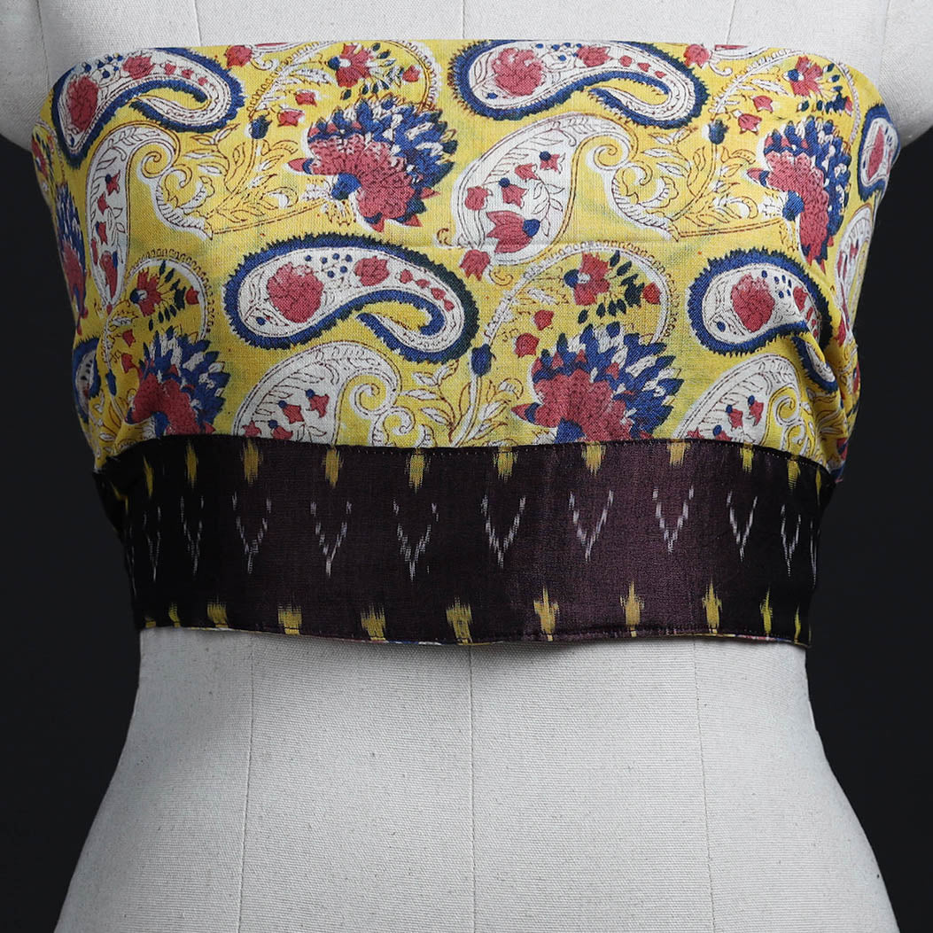 Yellow - woollen sanganeri blouse piece 67 - handcrafted