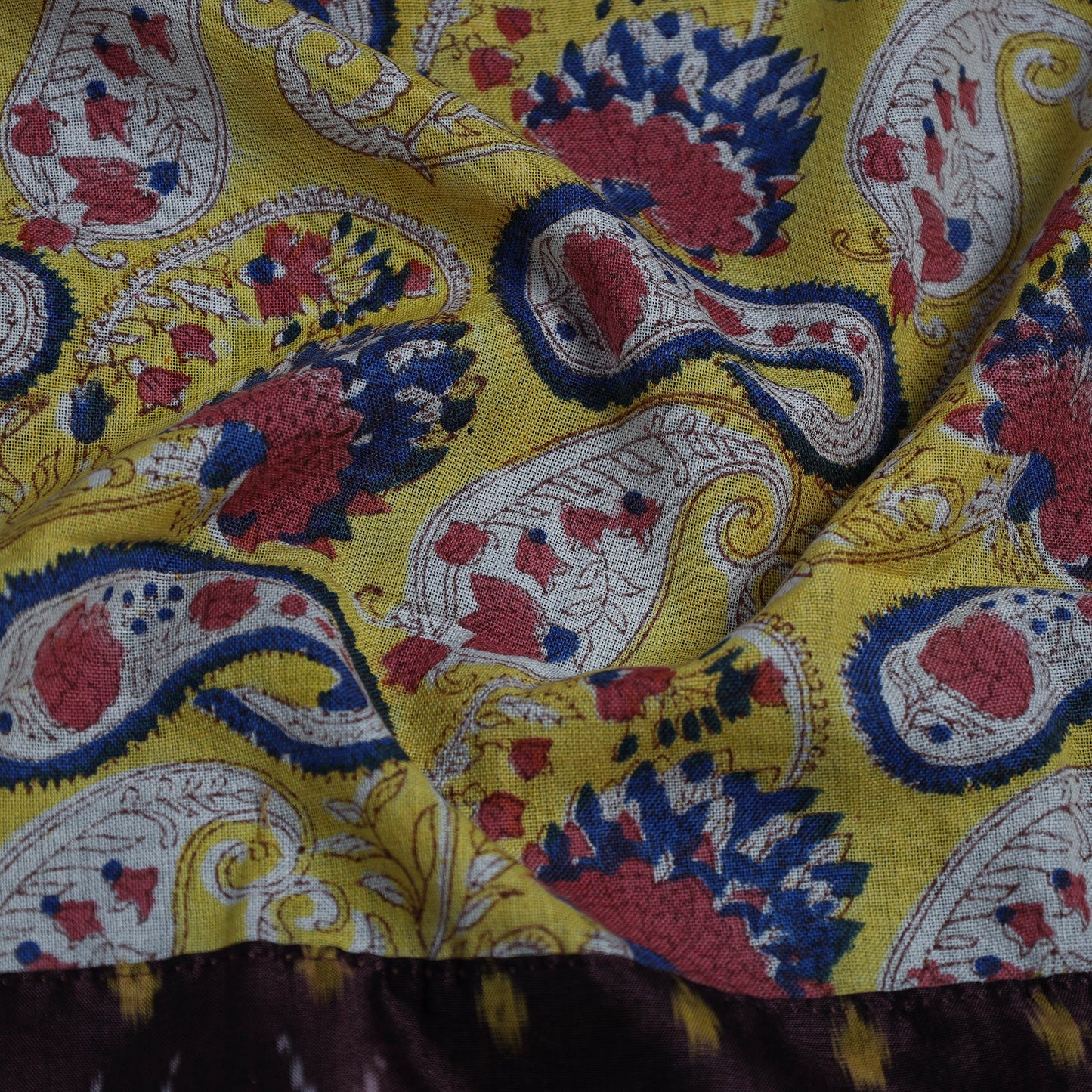 Yellow - woollen sanganeri blouse piece 67 - handcrafted