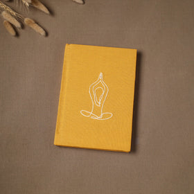 Yoga hand embroidered fabric cover handmade paper journal