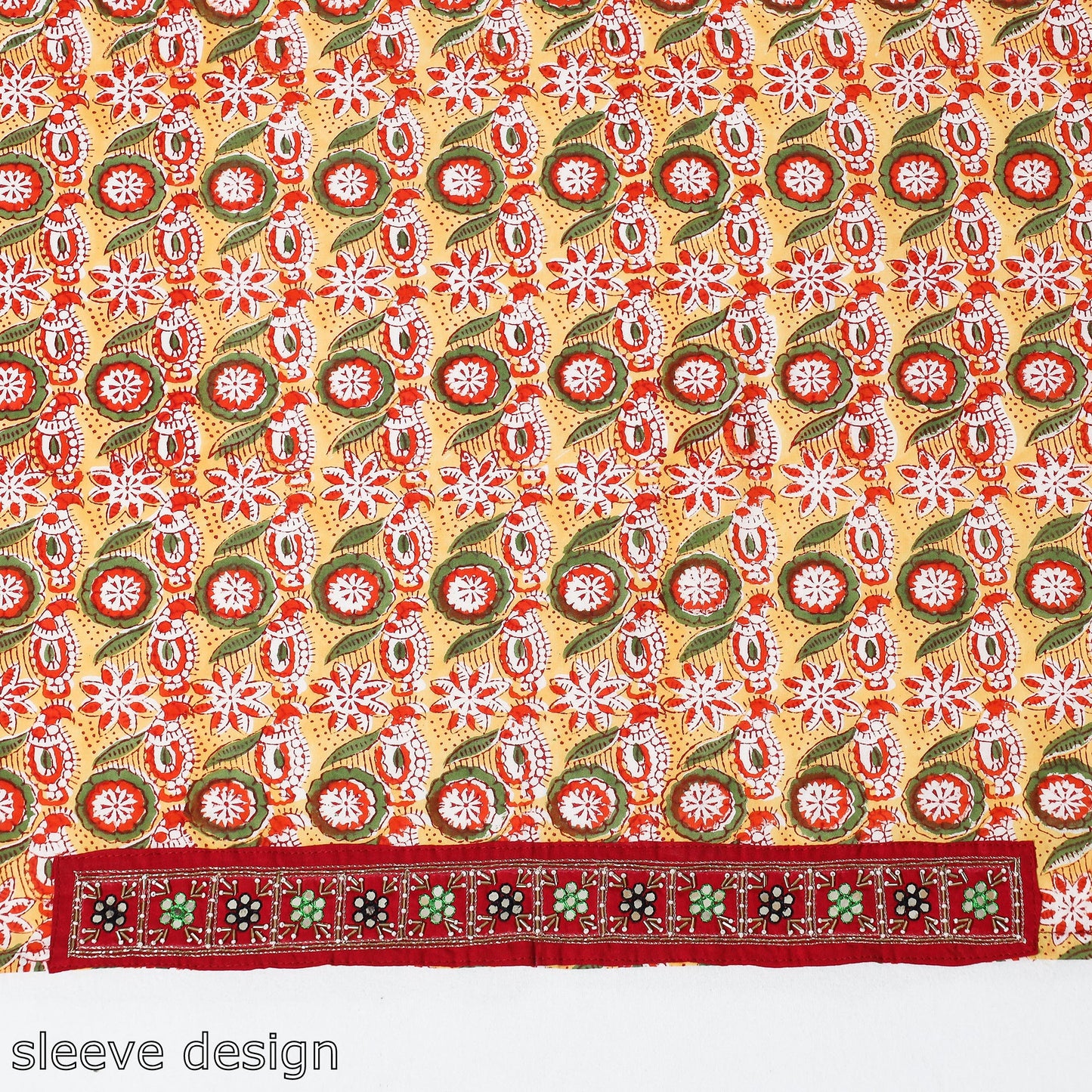 Buy Zardozi Hand Embroidered Sanganeri Cotton Blouse Piece 