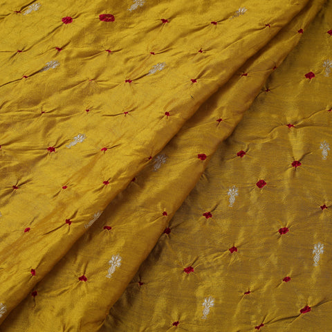 Zari buti silk tie-dye bandhani fabric 12 - handcrafted