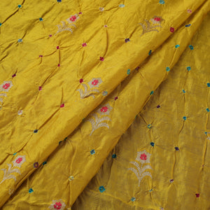 Zari buti silk tie-dye bandhani fabric 29 - handcrafted