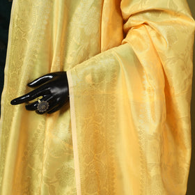 Yellow - zari work banarasi silk dupatta 17 - handcrafted