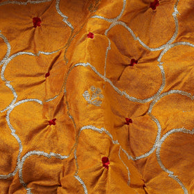 Zari work silk tie-dye bandhani fabric 38 - handcrafted