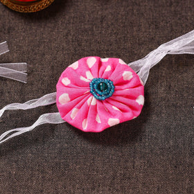  Yo Yo Flower - Handmade Blue Mango Rakhi 