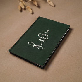 Yoga hand embroidered fabric cover handmade paper journal