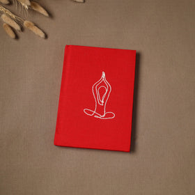 Yoga hand embroidered fabric cover handmade paper journal