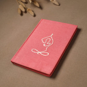 Yoga hand embroidered fabric cover handmade paper journal