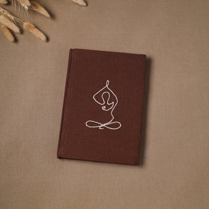 Yoga hand embroidered fabric cover handmade paper journal