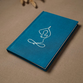 Yoga hand embroidered fabric cover handmade paper journal