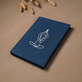 Yoga hand embroidered fabric cover handmade paper journal