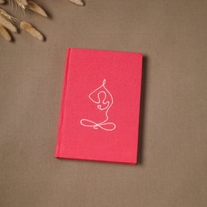 Yoga hand embroidered fabric cover handmade paper journal
