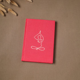 Yoga hand embroidered fabric cover handmade paper journal