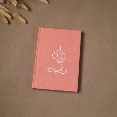 Yoga hand embroidered fabric cover handmade paper journal