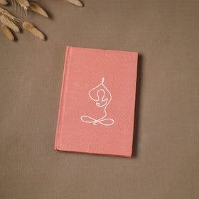 Yoga hand embroidered fabric cover handmade paper journal