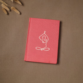 Yoga hand embroidered fabric cover handmade paper journal