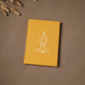 Yoga hand embroidered fabric cover handmade paper journal