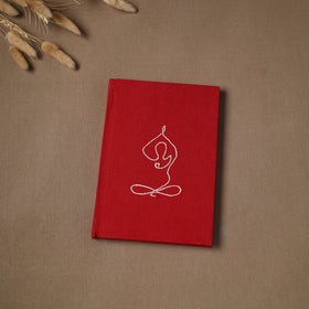 Yoga hand embroidered fabric cover handmade paper journal