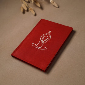 Yoga hand embroidered fabric cover handmade paper journal