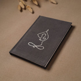 Yoga hand embroidered fabric cover handmade paper journal