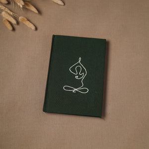 Yoga hand embroidered fabric cover handmade paper journal
