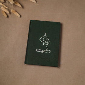 Yoga hand embroidered fabric cover handmade paper journal