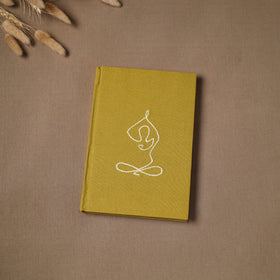 Yoga hand embroidered fabric cover handmade paper journal