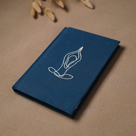 Yoga hand embroidered fabric cover handmade paper journal