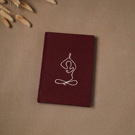 Yoga hand embroidered fabric cover handmade paper journal