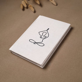 Yoga hand embroidered fabric cover handmade paper journal