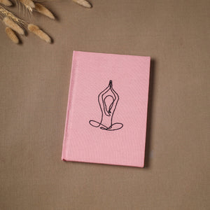 Yoga hand embroidered fabric cover handmade paper journal