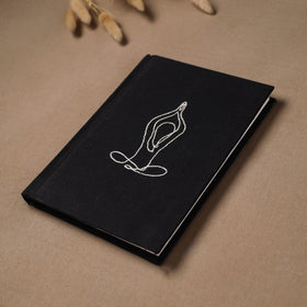 Yoga hand embroidered fabric cover handmade paper journal