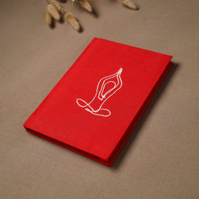 Yoga hand embroidered fabric cover handmade paper journal