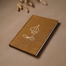 Yoga hand embroidered fabric cover handmade paper journal