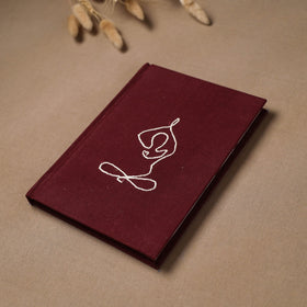 Yoga hand embroidered fabric cover handmade paper journal
