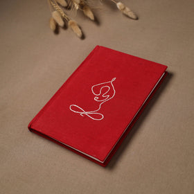 Yoga hand embroidered fabric cover handmade paper journal