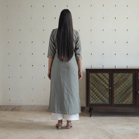 Buy Zahira Grey Mangalagiri Cotton Kurta