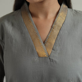 Buy Zahira Grey Mangalagiri Cotton Kurta
