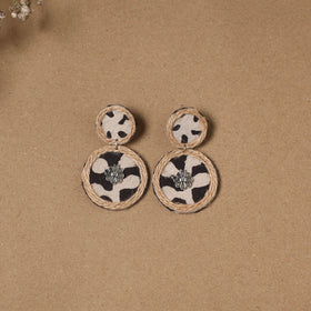Zara jute fabart handmade earrings - handcrafted