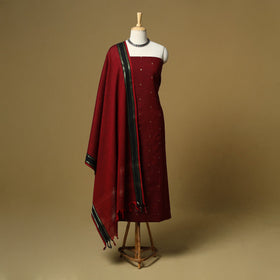 Zari buti jacquard cotton 3pc unstitched dress material 178