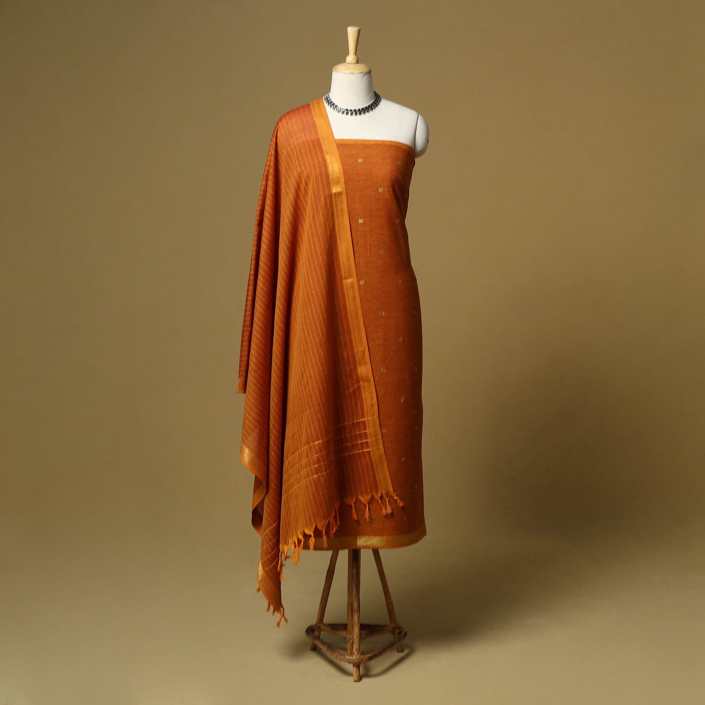 Zari buti jacquard cotton 3pc unstitched dress material 179