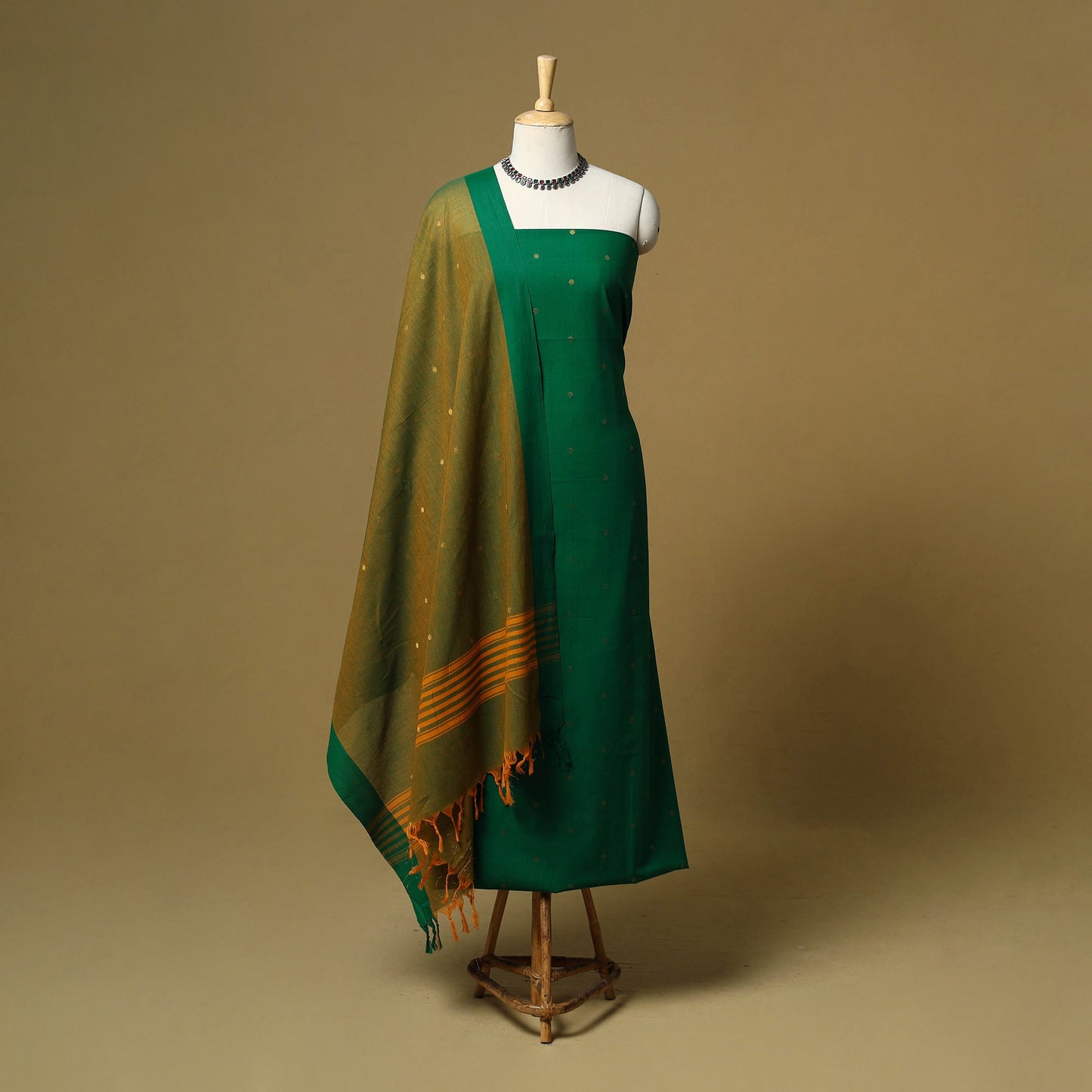 Zari buti jacquard cotton 3pc unstitched dress material 181