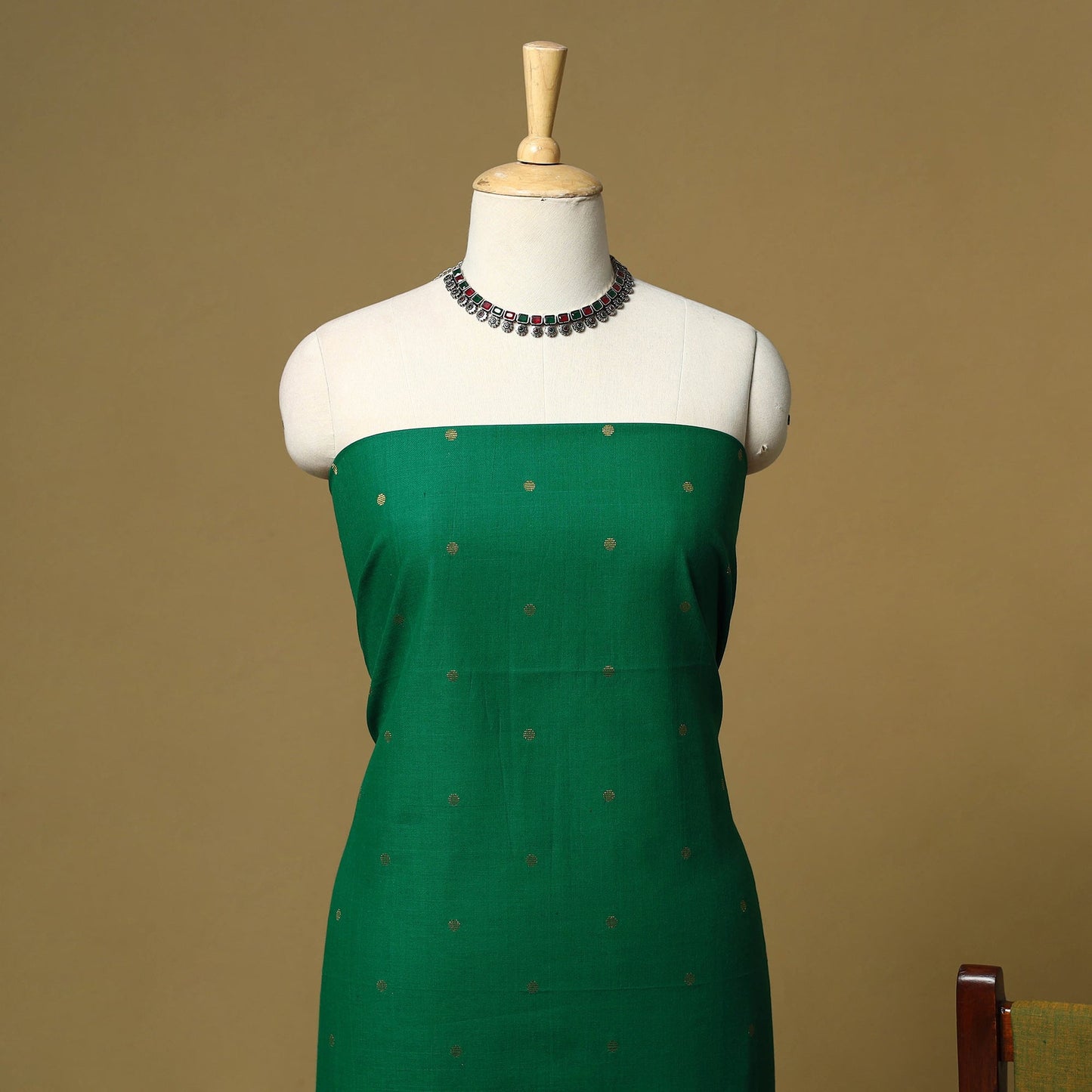 Zari buti jacquard cotton 3pc unstitched dress material 181