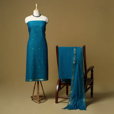 Zari buti jacquard cotton 3pc unstitched dress material 183