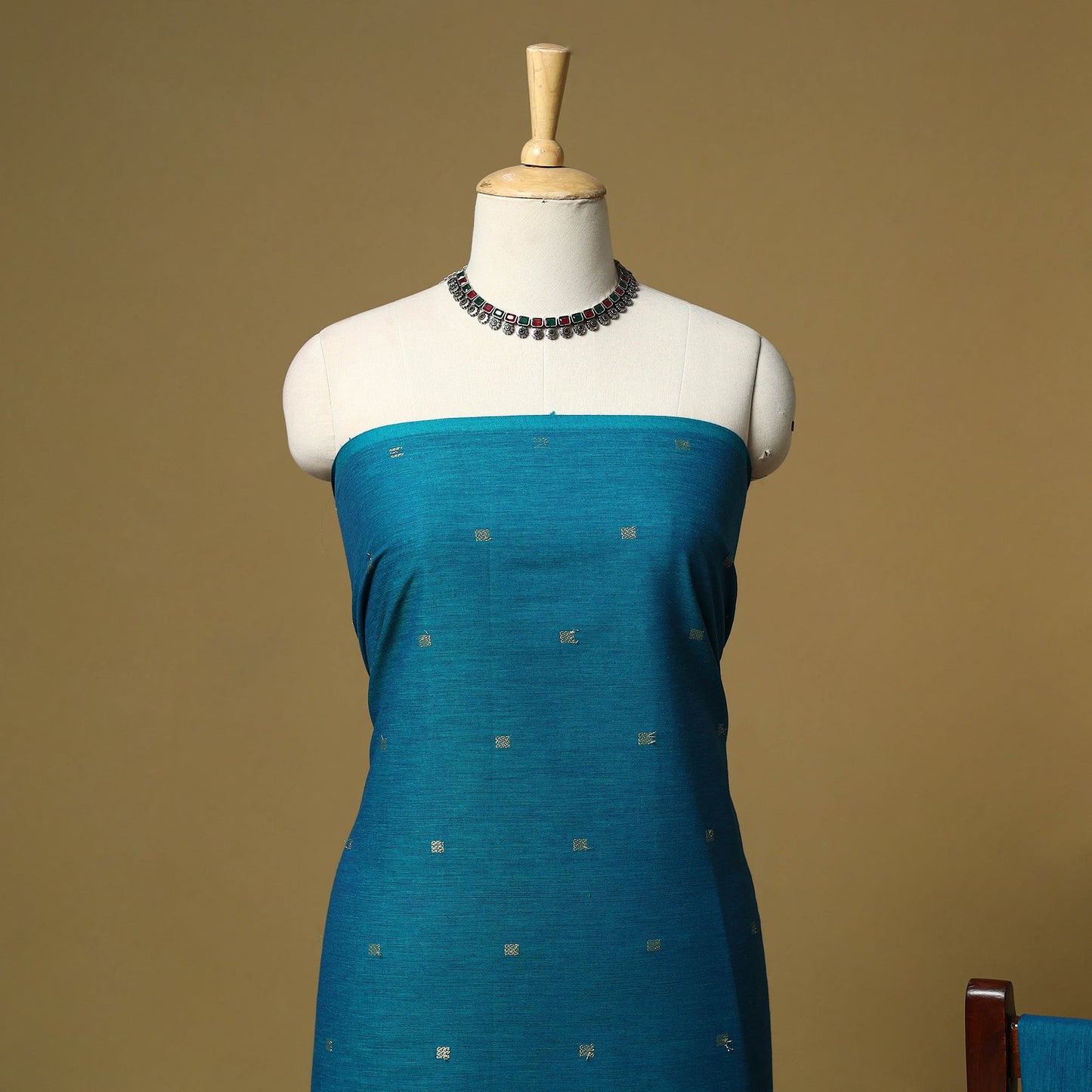 Zari buti jacquard cotton 3pc unstitched dress material 183