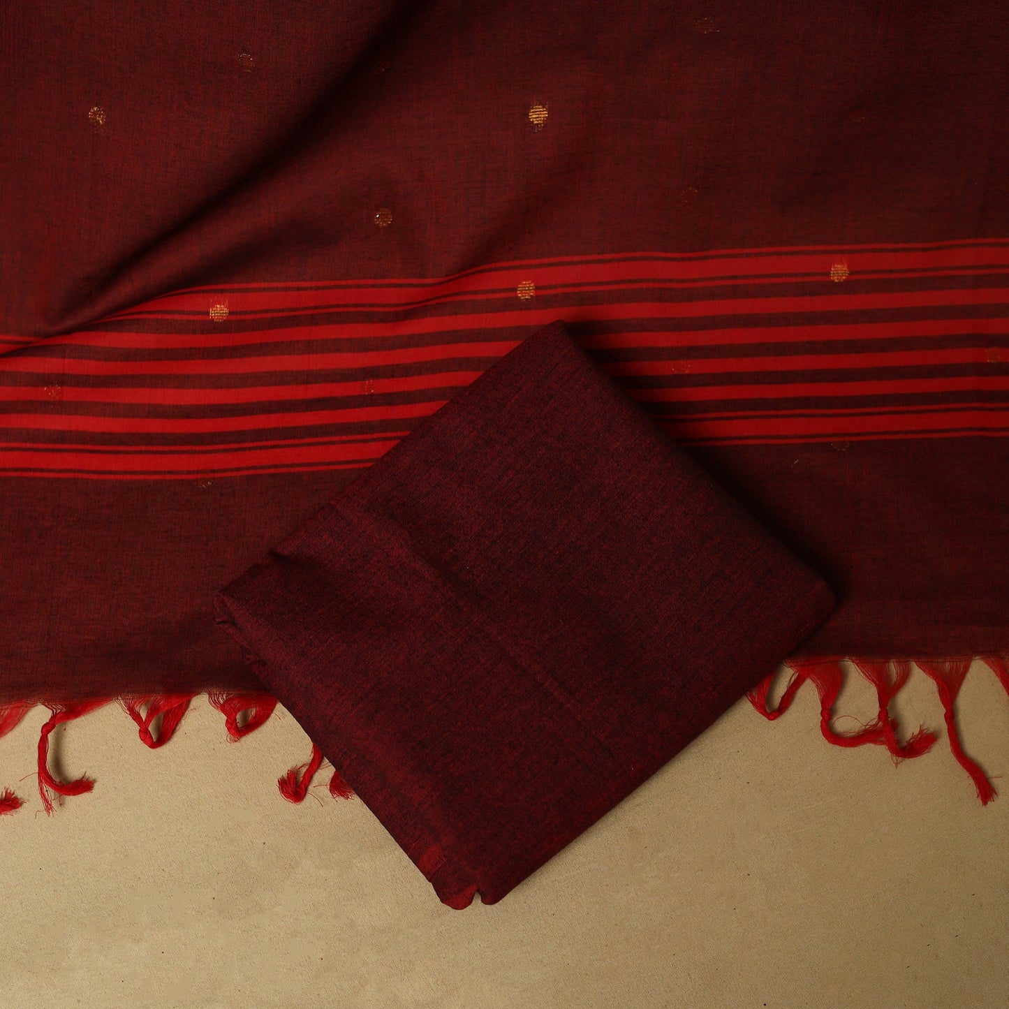 Zari buti jacquard cotton 3pc unstitched dress material 184