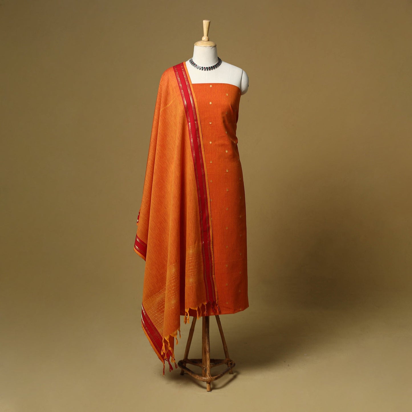 Zari buti jacquard cotton 3pc unstitched dress material 185